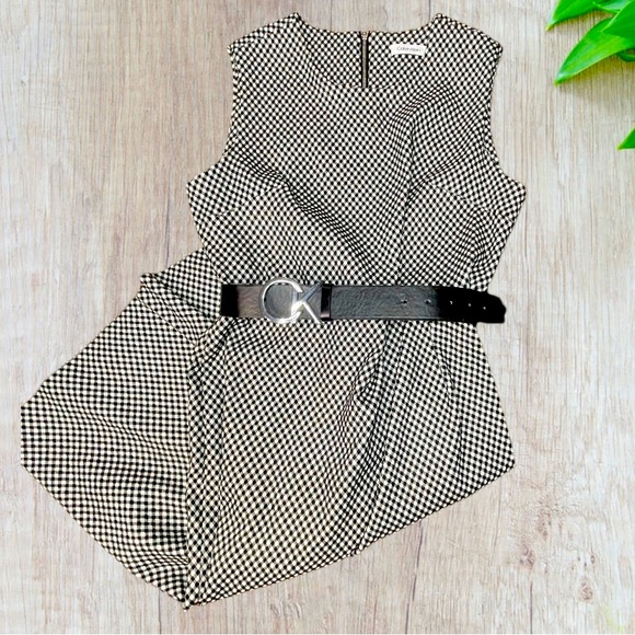 Calvin Klein Dress, Business Casual Black & white, with Belt. - Picture 1 of 8